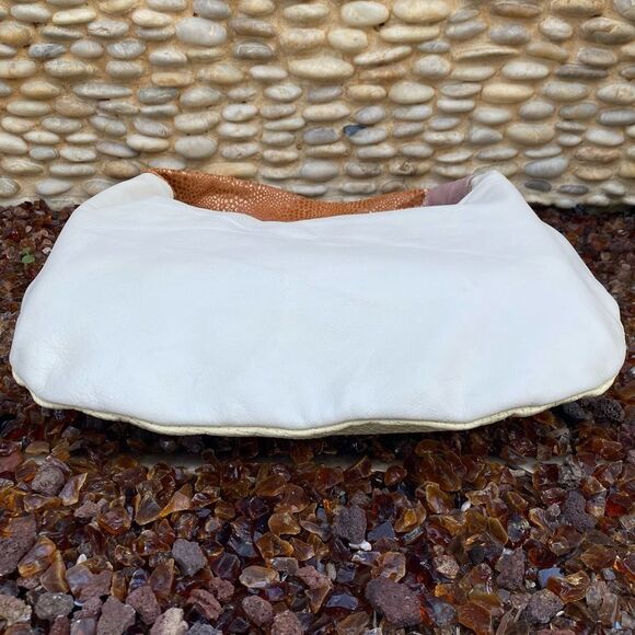 Ebarrito Light Yellow/Cream/White/Multicolor Hobo Leather Bag Made in Italy EUC! - Picture 3 of 8